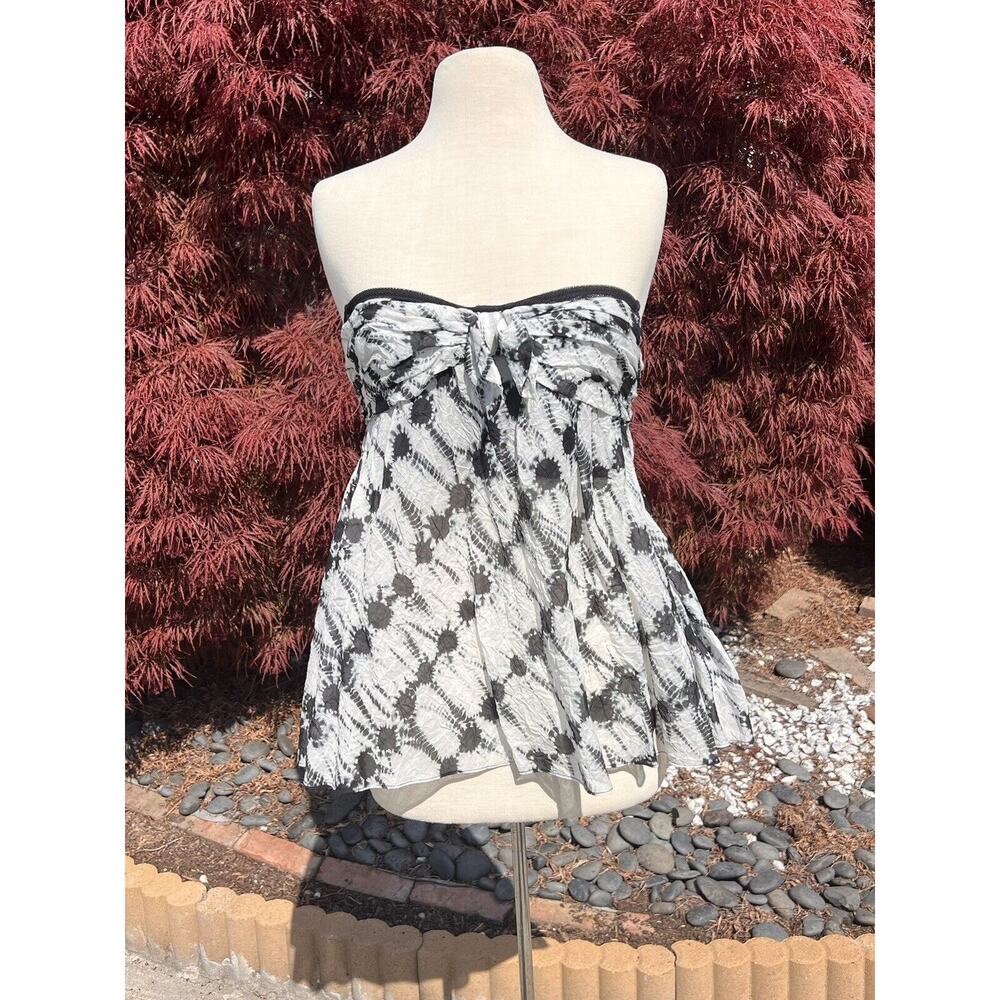 Proenza Schouler Top Womens Size 6 Black & White Corset Sexy Ruched Pleated